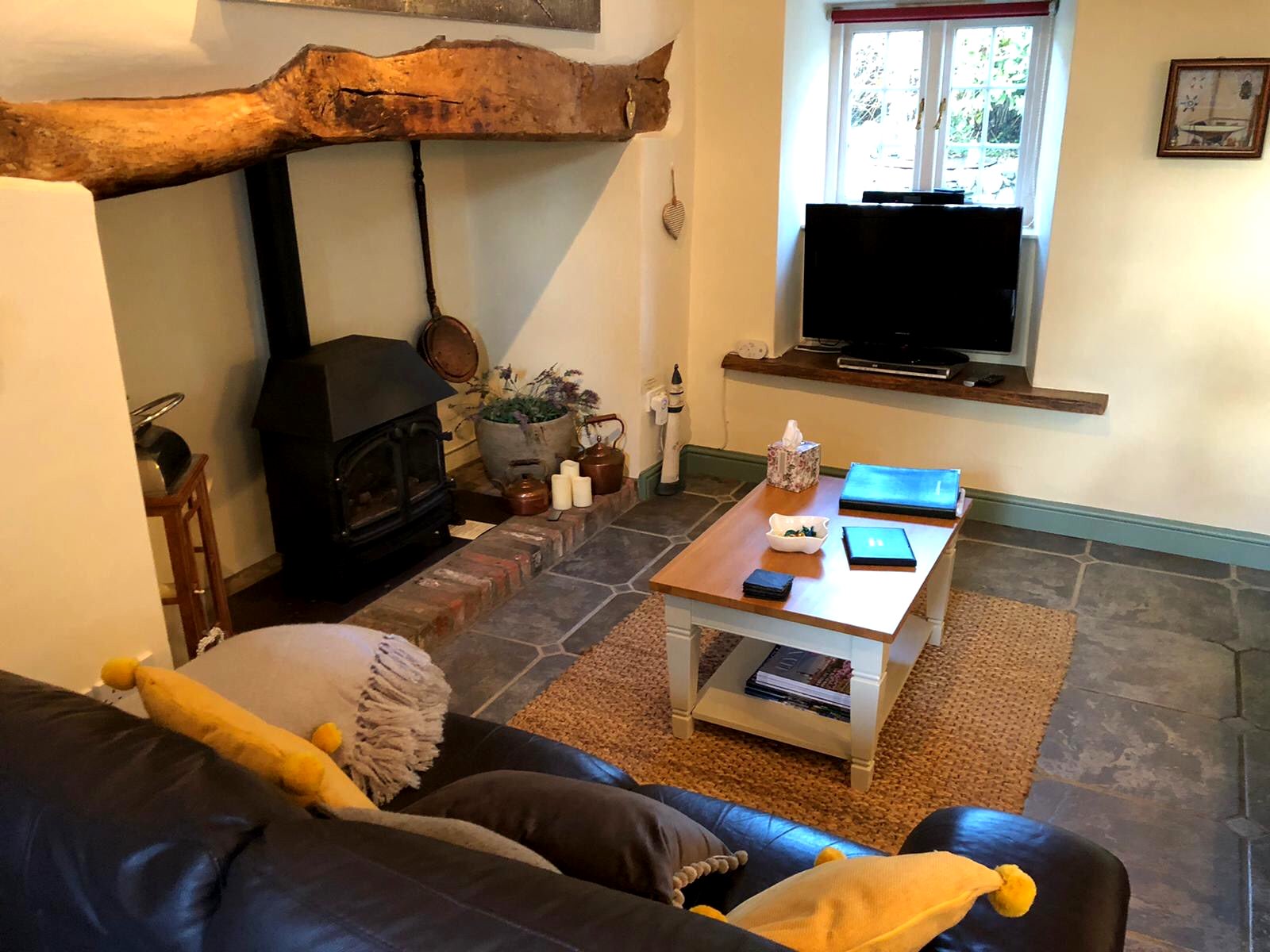 The Sitting room in the Cottage at the Old Rectory, Boduan